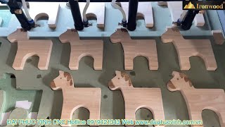 máy Laser cnc co2 4 đầu ironwood khắc gỗ tuyệt đẹp