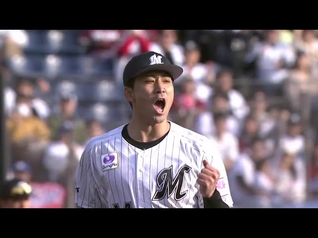 【8回表】吼えた!! マリーンズ・小島和哉が8回無失点の好投で今季初勝利!! 2025年4月5日 千葉ロッテマリーンズ 対 東北楽天ゴールデンイーグルス