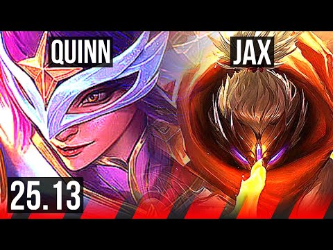 QUINN vs JAX (TOP) | Rank 4 Quinn, 9/1/6, 1500+ games, Godlike | KR Challenger | 25.13