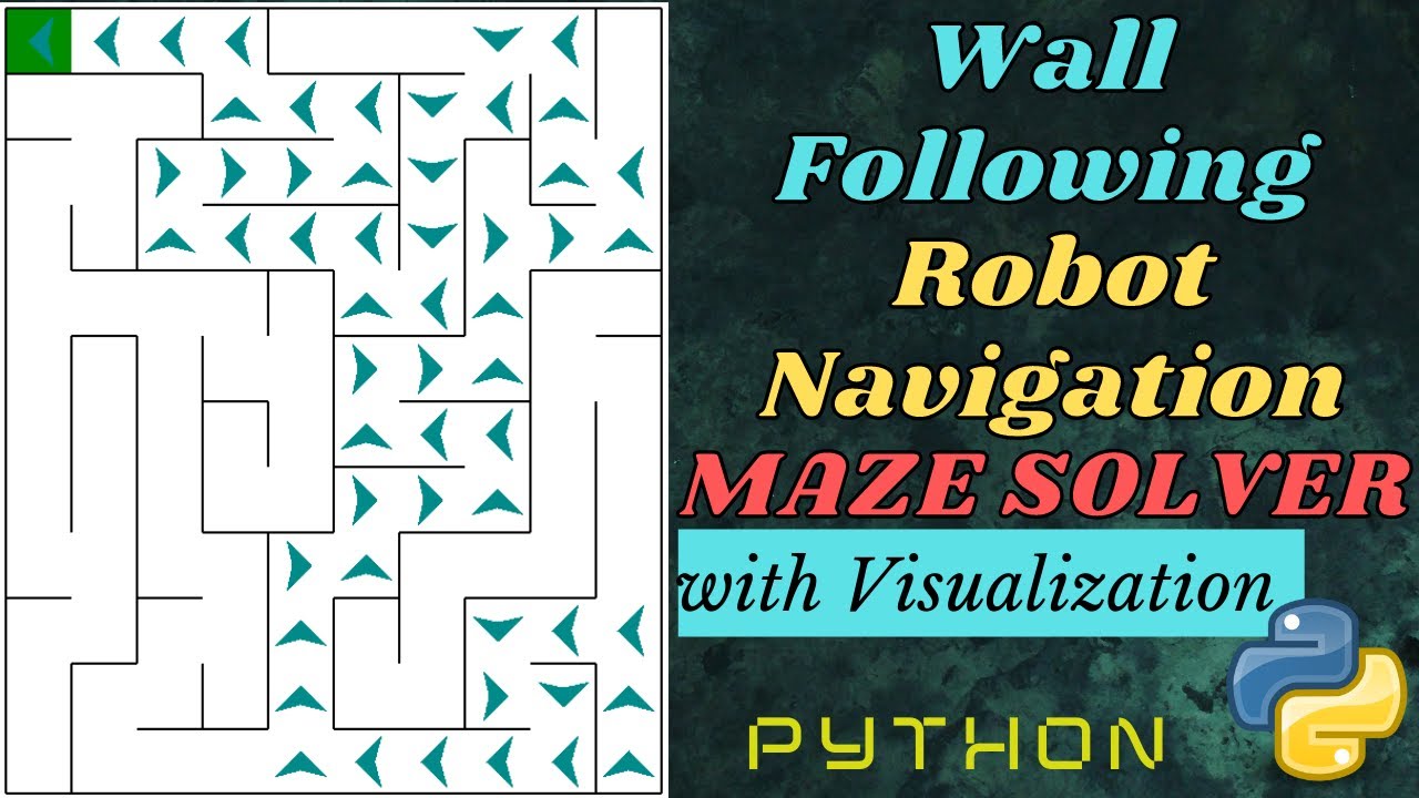 Wall Following Algorithm in Python for Robot Navigation inside a Maze [Python Maze World- pyamaze]