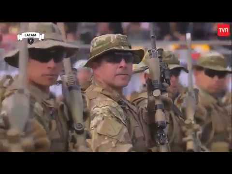 Infantería de marina en la Gran parada Militar Chile 2019