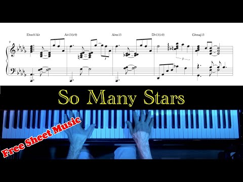 So Many Stars - advanced bossa nova jazz piano arrangement with free sheet music
