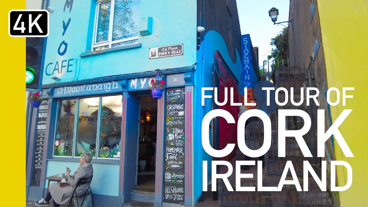 Immersive street-level walking tour through Cork, Ireland, showcasing authentic urban landscapes, local architecture, and the vibrant atmosphere of the city's neighborhoods