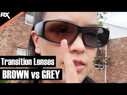 Part of a video titled Transition Lenses Brown vs Grey - YouTube