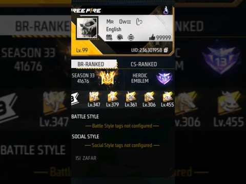 FREE FIRE MR OWI UID HIGH LEVEL 99 PAKISTAN HIGHEST LEVEL PLAYER