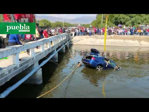 Mueren cuatro personas ahogadas en Yehualtepec; cayó vehículo a canal de Valsequillo