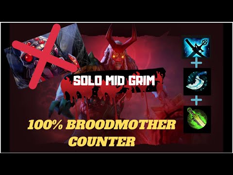 SOLO MID GRIMSTROKE | BROOD MOTHER COUNTER 100% WORK | Dota 2 Gameplay