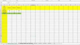Adding Sheets in Excel