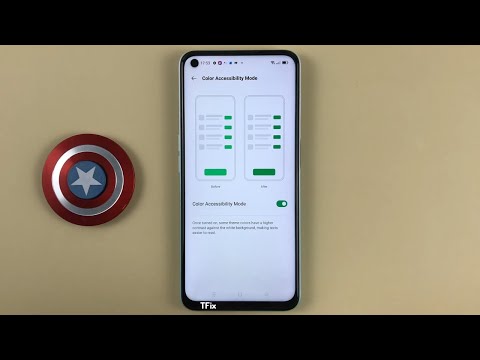 How to enable/disable Color Accessibility Mode, increase contrast on OPPO A52 Android 11