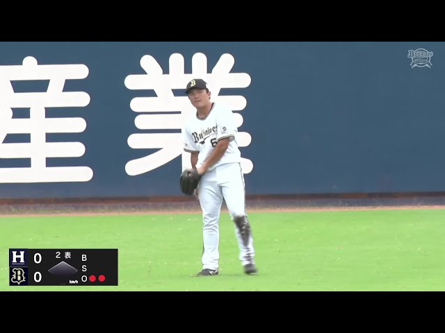 【ファーム】守備で躍動!! バファローズ・茶野篤政 レフト後方の難しい打球をジャンピングキャッチ!! 2025年9月4日 オリックス・バファローズ 対 くふうハヤテベンチャーズ静岡