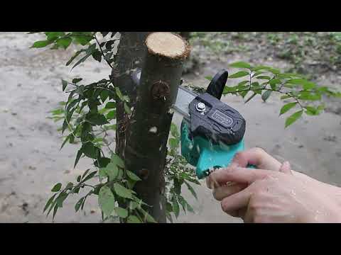 Mini Chainsaw Cordless 4 Inch, Battery Powered Small Portable Chainsaw, Handheld Lightweight
