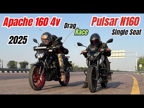 2025 Pulsar N160 vs Apache 160 4V Drag Race
