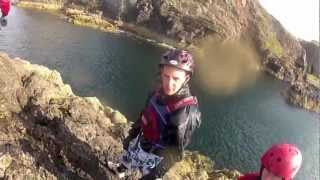 preview picture of video 'Coasteering in the sun at Bow Fiddle Rock'