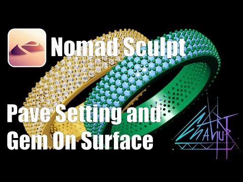 Nomad Sculpt    Pave Setting and Gem On Surface