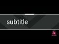 Subtitle intro