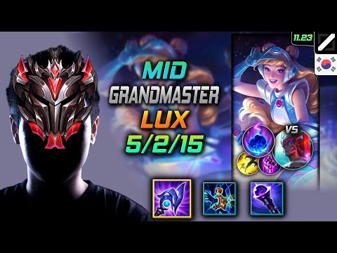 GrandMaster Lux Mid vs Yone - 천상계 미드 럭스 루덴 유성 - LOL KR 11.23