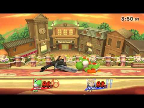 Princesa Yoshi VS Cloud / super smash bros de Wii U
