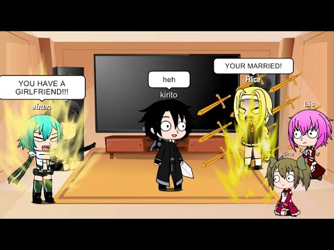 SAO girls React!// Kirito x Asuna// Gacha/ Gacha club// Kirito Appears?😱