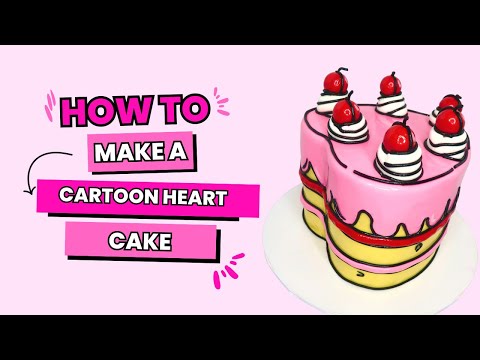 Cartoon Heart Cake // Cake Queen Tanya