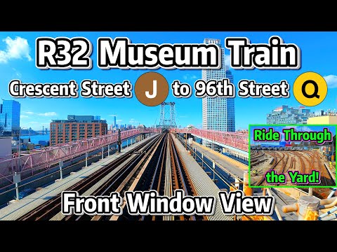 ⁴ᴷ⁶⁰ Front Window View: NYC Subway - R32 Train from Crescent St through the Yard to 96th St!
