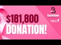 Beldon Cares 2018: $181,800 in donations to Susan G. Komen Foundation!