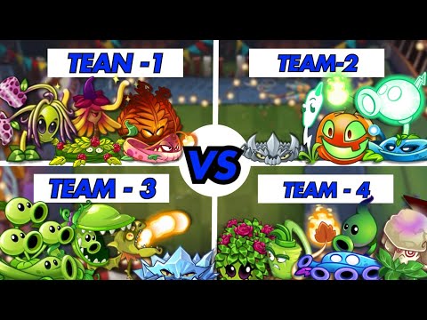 PvZ2 Battlez | 4 Random Plant teams battle | Plant Vs Plant  Team so Op!! | Who Will Win #pvz #pvz2
