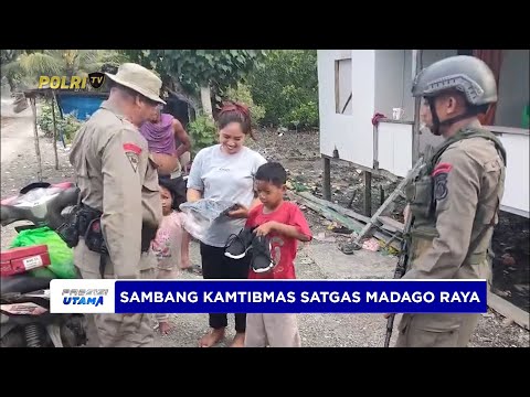 SATGAS MADAGO RAYA SAMBANG KAMTIBMAS BAGIKAN PERLENGKAPAN SEKOLAH KE ANAK-ANAK DI POSO