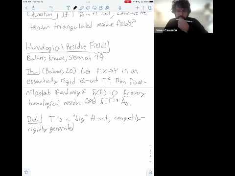 Homological residue fields for tensor triangulated categories and cooperations - James Cameron(Utah)