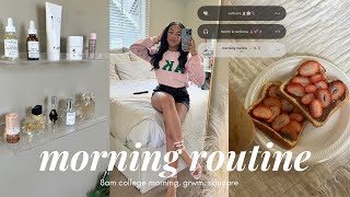 8AM PRODUCTIVE COLLEGE MORNING ROUTINE 🧘🏽‍♀️| new routines, healthy habits 2024, romanticizing uni