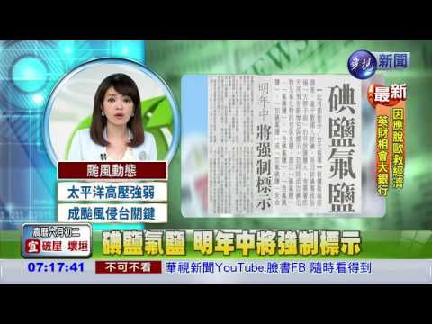 碘鹽氟鹽 明年中將強制標示