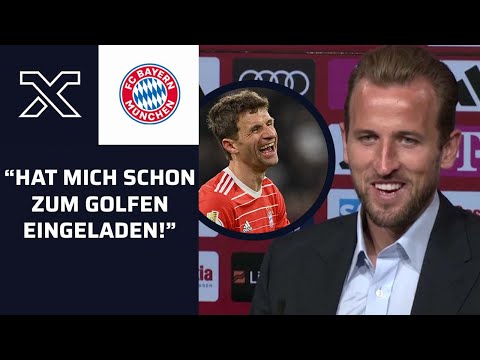 So lief Harry Kanes erste Begegnung mit Thomas Müller 😂 | FC Bayern | Bundesliga