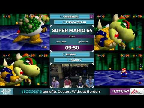 Super Mario 64 and Finale by Puncayshun, Cheese05, Simply, Biinny in 0:49:01 - SGDQ2016 - Part 175