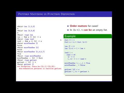 Haskell Functions: Patterns & Guards