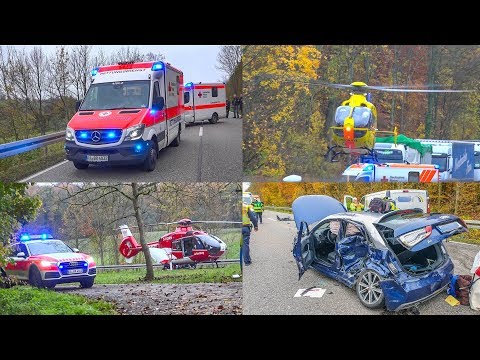 [5 VERLETZTE: SCHWEREM UNFALL] ZWEI RETTUNGSHUBSCHRAUBER & FEUERWEHR IM EINSATZ | BLAULICHT