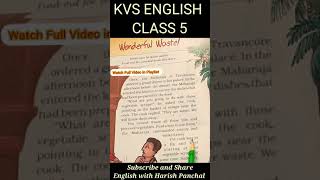 WONDERFUL WASTE || CLASS 5 CHAPTER 1 || #englishwithharishpanchal #kvs