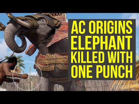 Assassin's Creed Origins Elephant KILLED WITH ONE PUNCH (AC Origins elephant) Video
