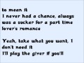 New Years Day Part Time Lover Lyrics