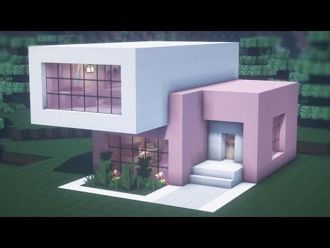 Building a gorgeous pink house in Minecraft, with two floors🌸#68