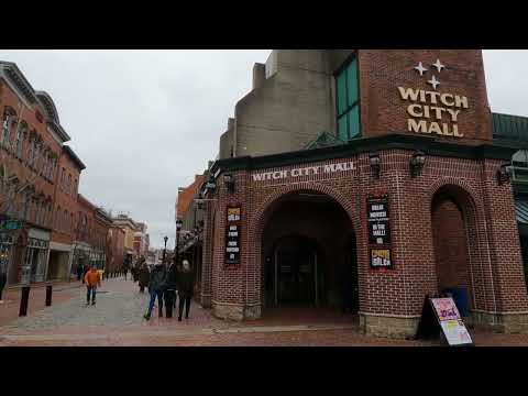 ⁴ᴷ⁶⁰ Walking downtown Salem, Massachusetts