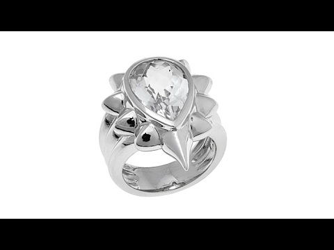 Margo Manhattan 7.35ctw Faceted White Topaz "Raya" Ring