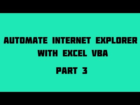 Automate Internet Explorer with Excel VBA Part 3- Automatic web form filling