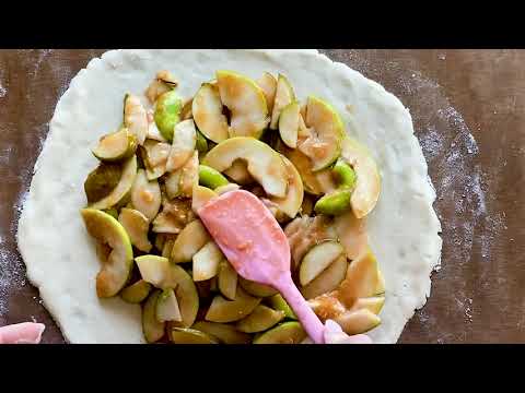 Cottage Cheese Dough Galette with Apple and Caramel / Easy French Pie