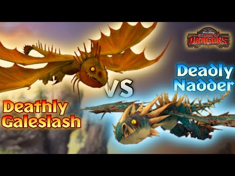 Deathly Galeslash vs Deadly Nadder - Thunder Run Racing Dragon Comparison | School of Dragons