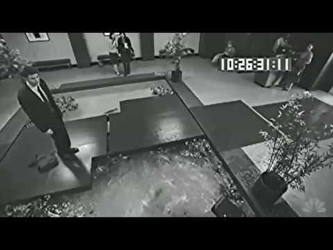 Michael Scott falls into the koi pond