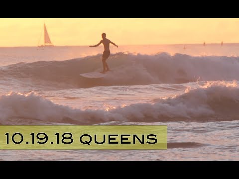 10.19.18 Slippery, Sunny day Surfing Queens featuring:  Toots and Jack Tucker