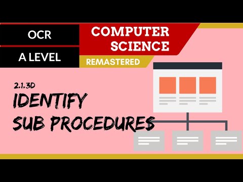 127. OCR A Level (H046-H446) SLR20 - 2.1 Identify sub procedures