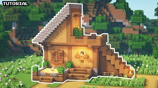 Minecraft : How to build a Survival Farm Wooden House Tutorial 🍦 (#25)