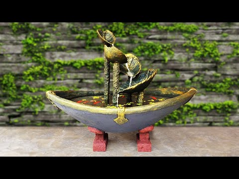 Unique Ideas from Cement - You Can Completely Make This Beautiful Waterfall Aquarium for Your Family