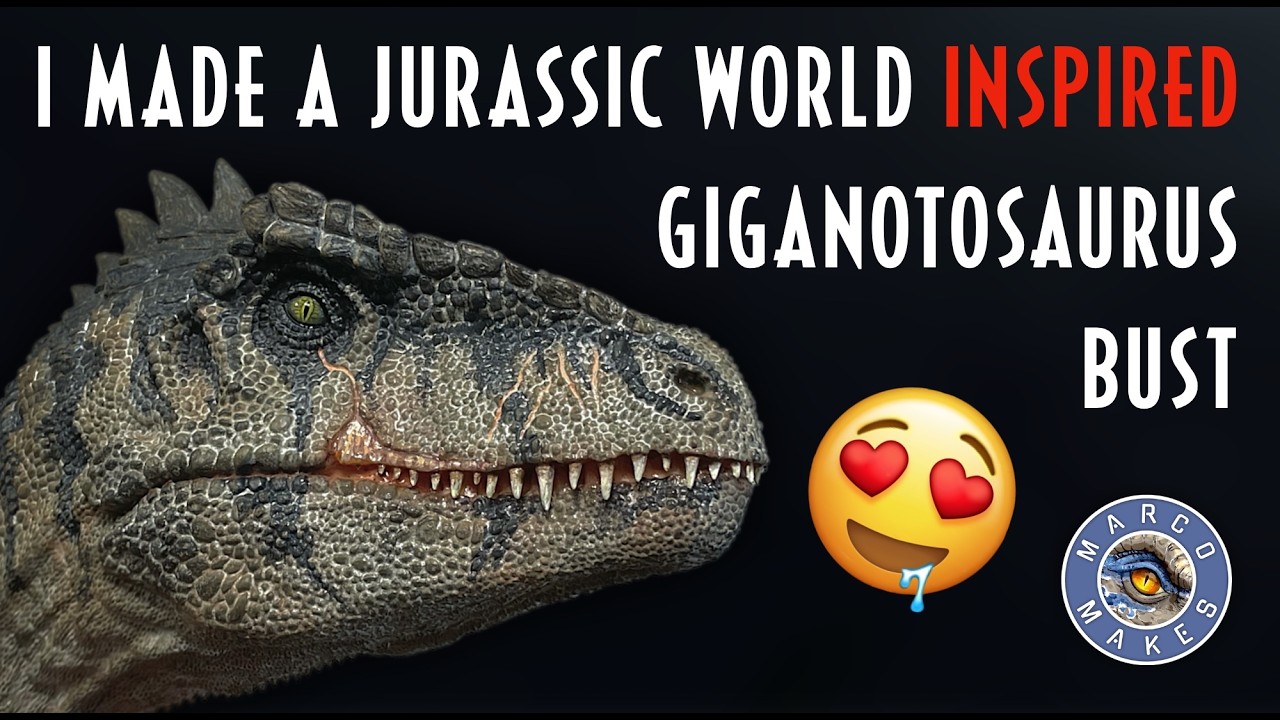 I Made a Bust of the GIGANOTOSAURUS from Jurassic World Dominion - How To Paint A Dinosaur