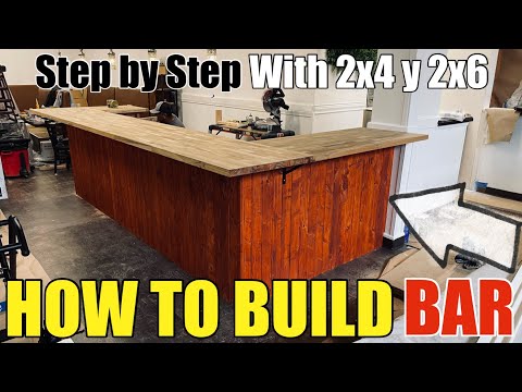 How To Build A Wooden Bar With 2x4 and 2x6 Step By Step | Interior Patio Bar DIY for Indoor Living
